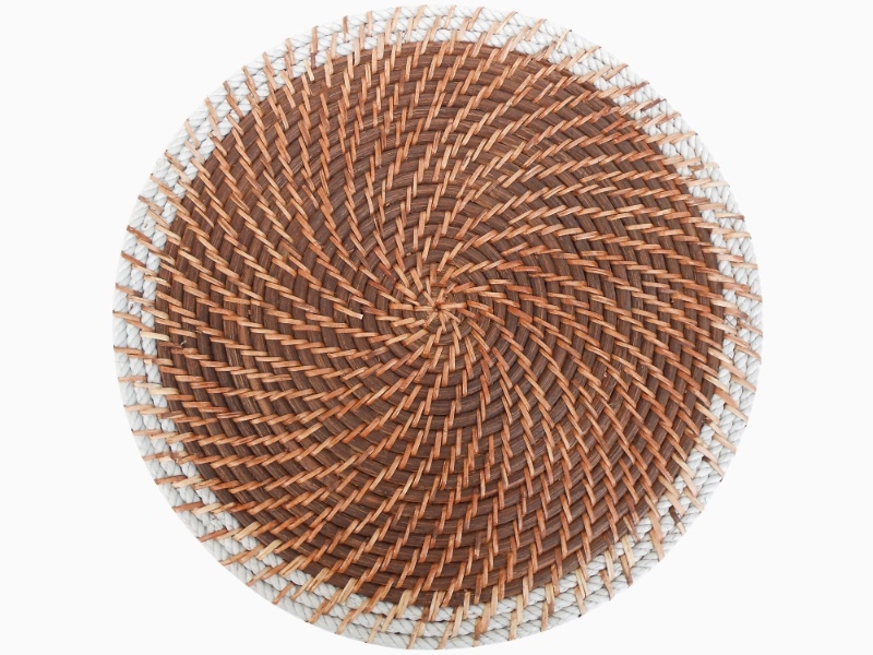 Ultimate Round Rattan Placemat with Rope Rim - Handwoven Natural Tableware